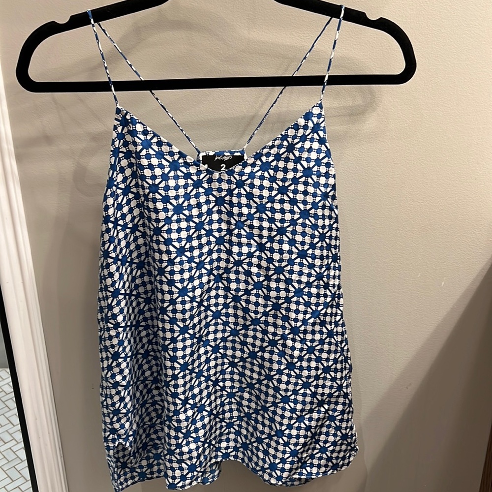 100% Silk Mediterranean Print Top